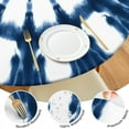 thumbnail image 4 of Blue Tie Dye Star Pattern Round Fitted Tablecloth with Elastic Edge,Dining Table Cover Waterproof,Outdoor Round Tablecloth for Camping,Dining,Indoor and Outdoor, 4 of 7