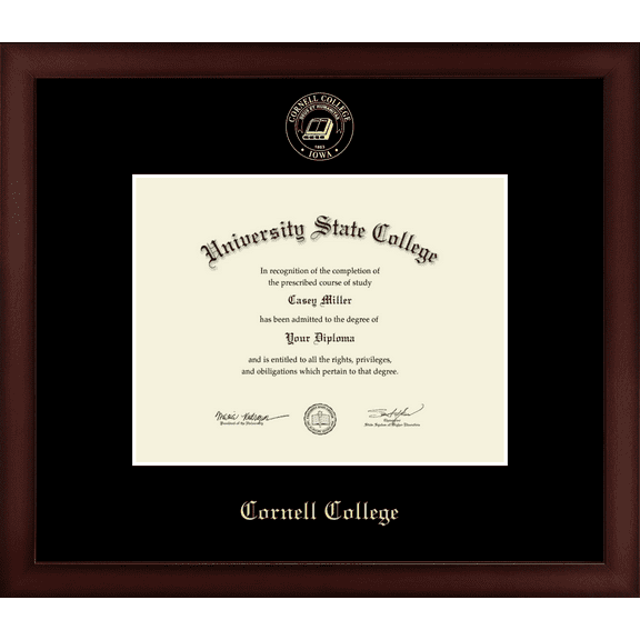 Cornell College Diploma Frame, Document Size 9" x 7"