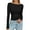 Black, variant on Long Sleeve Shirts for Women Fall Boat Neck Ribbed Knit Ruched Fitted Going Out Tops Casual Basic Tees