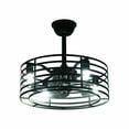 thumbnail image 4 of 20'' Caged Ceiling Fan with Lights Remote Control, Vintage Enclosed Ceiling Fan Lighting Fixture 5-Blade for Bedroom, Dining Room, 4 of 12