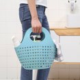thumbnail image 2 of Plastic Basket with Handles - Plastic Carrying Basket - Portable Storage Basket Bathroom Kitchen Hollow Plastic Storage Basket with Handles Small Soft Carry Totes for Shower Bathroom Toys, 2 of 2