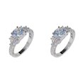 thumbnail image 1 of (2-Pack) Rinsvye Natural Silver Gemstone Court Open Ring Birthstone Bride Engagement Wedding Packs of Rings Ring Stacking Ring Cool Rings Men Cool Ring, 1 of 6