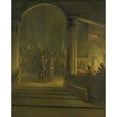 thumbnail image 2 of Aert de Gelder 15x18 Black Ornate Wood Framed Double Matted Museum Art Print Titled - Christ Before Caiphas (1700 - 1727), 2 of 5