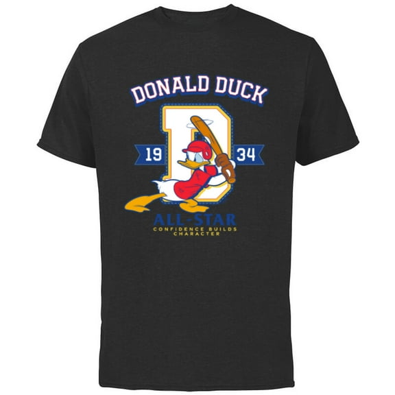Disney Donald Duck Baseball 1934 All-Star Confidence Sports - Short Sleeve Cotton T-Shirt for Adults - Customized-Black
