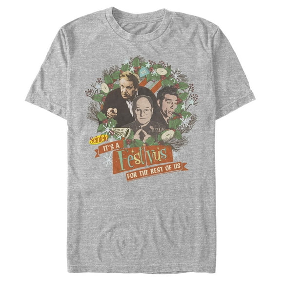 Men's Seinfeld Festivus Wreath  Graphic Tee Athletic Heather 3X Large
