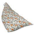 thumbnail image 2 of Fox Lounger Chair Bag, Small Animals of the European Forests Doodle Style Floral Arrangement, High Capacity Storage with Handle Container, Lounger Size, Orange White, by Ambesonne, 2 of 5