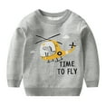 thumbnail image 2 of Godderr Kids Toddler Boys Fall Winter Knit Sweaters,2-8Y Long Sleeve Pullover Sweat Bottoming Shirt Baby Aircraft Printing Casual Jumper Tops, 2 of 6