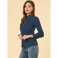 thumbnail image 4 of INSPIRE CHIC Chemisier en Dentelle à Col Montant Manches Longues en Coton pour Femmes, 4 of 6