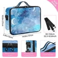 thumbnail image 3 of Large Travel Artist Makeup Bag With Adjustable Dividers &12 Brush Slots Portable Cosmetic Organizer Starry Sky, 3 of 7