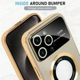 thumbnail image 4 of Compatible with iPhone 15 Pro Case 【Support Compatible with Magsafe】 Magnetic Logo View Magnetic Plating Luxury Case Wide Lens Camera Protection Corner Back Cover -Gold, 4 of 11