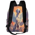 thumbnail image 3 of Lsque Colorful Cloud Spotted Dog Pattern Backpack – School Travel Canvas Daypack with Ergonomic Padded Straps, Multiple Compartments & Leather Handle, 3 of 5