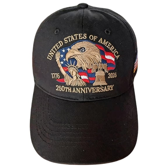 U.S. 250th Anniversary Baseball Cap – Embroidered United States of America Patriotic Hat with Eagle & American Flag, Adjustable 1776–2026 Commemorative Cap