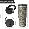 thumbnail image 6 of 30oz Tumbler with Swivel Handle, Vacuum Insulated Stainless Steel Travel Mug with 2-in-1 Straw Lid, Camo Print, 6 of 6
