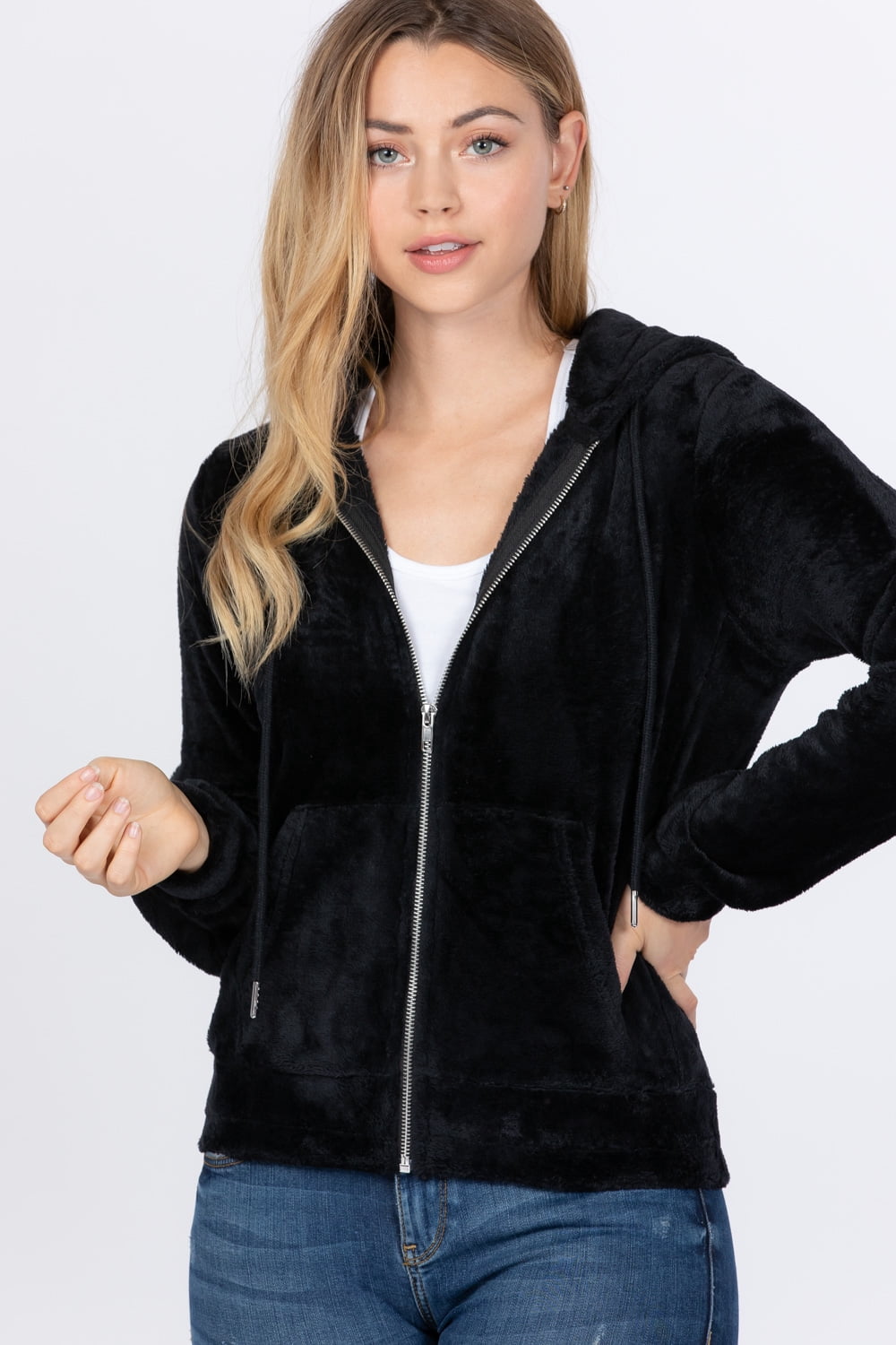 Womens Sweatshirt Hoodie Celebrity Faux 