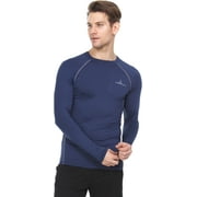 Thermajohn Men Long Sleeve Baselayer Cool Dry Compression T-Shirt for Athletic Workout and Running (XXXX-Large, Raglan - Navy)