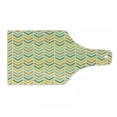 thumbnail image 1 of Chevron Cutting Board, Retro Countryside Colors Zigzags in Vertical Direction Striped Composition, Tempered Glass Cutting and Serving Board, Wine Bottle Shape, Green Yellow Orange, by Ambesonne, 1 of 1