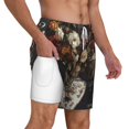 thumbnail image 2 of Balery Vintage Floral Vase A Mens Swim Trunks Swim Shorts for Men Quick Dry Inseam Beach Shorts with Compression Liner Pocket-Small, 2 of 9