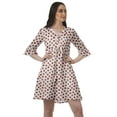 thumbnail image 1 of Moomaya Robe Chemise en Crêpe Poly pour Femmes Manches à Volants Imprimées Tenue d'Été Décontractée, 1 of 4