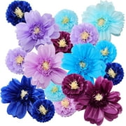 12 Pcs Large Colorful Tissue Paper Flowers Decorations 20" Giant Fiesta Crepe Paper Flowers for Wall Decor Backdrop Mexican Wedding Birthday Baby Shower Carnival Party Craft (Multicolor)