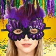 thumbnail image 6 of Xfvqtps Mardi Gras Mask for Men and Women Masquerade Masks Multicolored Glitter Sequin Feather Carnival Mask for Makeup Performance Ball Party Purple, 6 of 6