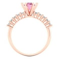 thumbnail image 4 of 1.05ct Round Cut Pink Crystal 14k Pink Rose Gold Engraving Statement Bridal Wedding Designer Ring Size 9, 4 of 5