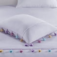 thumbnail image 2 of 3 PCS Twin Tassel Comforter Set with Heart Shaped Throw Pillow Lavender, 2 of 9