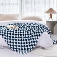 thumbnail image 5 of LOMAO Buffalo Check Fleece Throw Blanket Soft Checkered Plaid Blankets Cozy Lightweight Flannel Blanket for Couch Chair Bed(Navy,51"x63"), 5 of 8