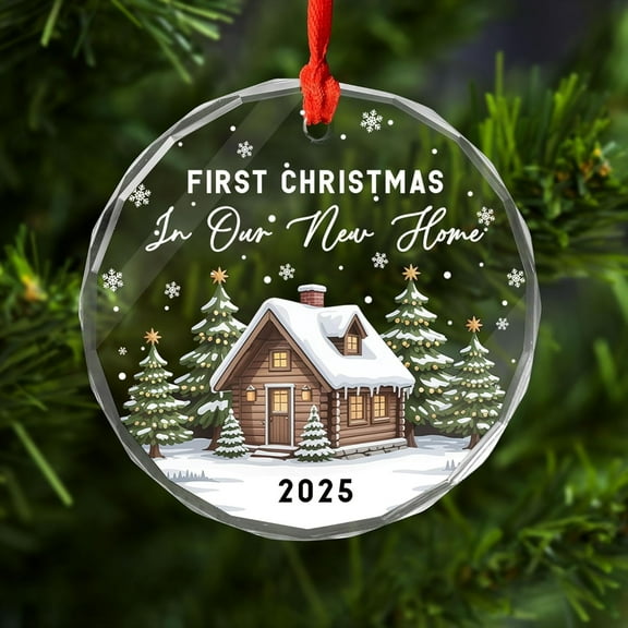 New Home Glass Ornament 2025 – Housewarming Gift for Couples – New Beginning Home Décor Keepsake – First Home Together Gift Idea