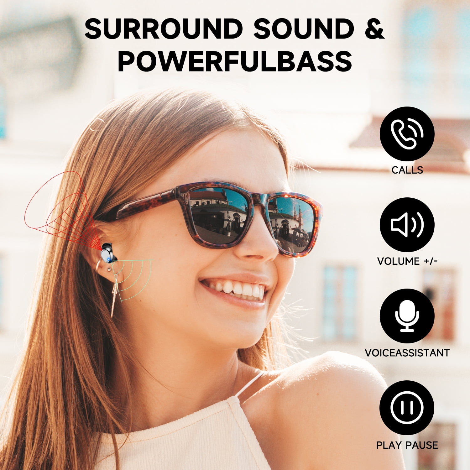 Sleep Ear Buds, Bluetooth 5.4 Ultra-Mini Sleep Earbuds for Side Sleepers, Hi-Fi Stereo 3D Bass Noise Cancelling Wireless headphones, 53H Playtime with IP7 Waterproof LED Earphones, USB C