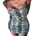 thumbnail image 1 of Women Sleeveless Snakeskin Print Bodycon Sling Mini Dress Party Cocktail, 1 of 6