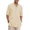 Beige, variant on Mens Cotton Linen Shirts Long Sleeve Collarless Henley Shirts Casual Kurta Indian Shirts with Pocket