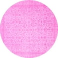 thumbnail image 1 of Ahgly Company Indoor Round Oriental Pink Traditional Area Rugs, 3' Round, 1 of 4