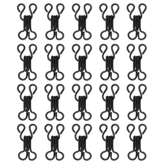 Uxcell 100set Sewing Hooks and Eyes Closure 14mm Hook and Eye Clasps Fastener for Clothing Bra Trousers Skirt DIY Craft, Black