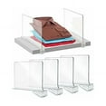 thumbnail image 1 of Multi-Functional Organizer for Closet and Kitchen, Crystal-Clear Acrylic Bookshelf Dividers with Easy Adjustment, Customizable Cubby Size for Storage Shelf (Pack Of 4), 1 of 5