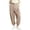 Khaki, variant on Levmjia Women High Waisted Jogger Pants Cuffed Ankle Length Casual Lounge Pants with Pockets Solid Color Elastic Waist Trousers