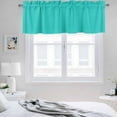 thumbnail image 3 of 2 Pack Aqua Green Valance for Window Green Solid Color Kitchen Valance Rod Pocket Short Curtain Topper Decorative Window Treatment for Living Room Bedroom 54"x18", 3 of 8