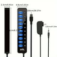 thumbnail image 5 of USB 3.0 Hub, 10-Port USB Data Hub Splitter With Separate On/Off Switch And Power Adapter USB Extender For Mouse, Keyboard, Hard Drive Or More USB Devices, 5 of 6