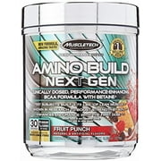 MuscleTech Amino Build Next Gen Energy Supplement, Formulated with BCAA Amino Acids, Betaine, Vitamin B12 & B6 for Muscle Strength & Endurance, Fruit Punch Splash, 30 Servings (284g)