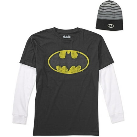 Batman - Men's Hangdown Tee with Beanie