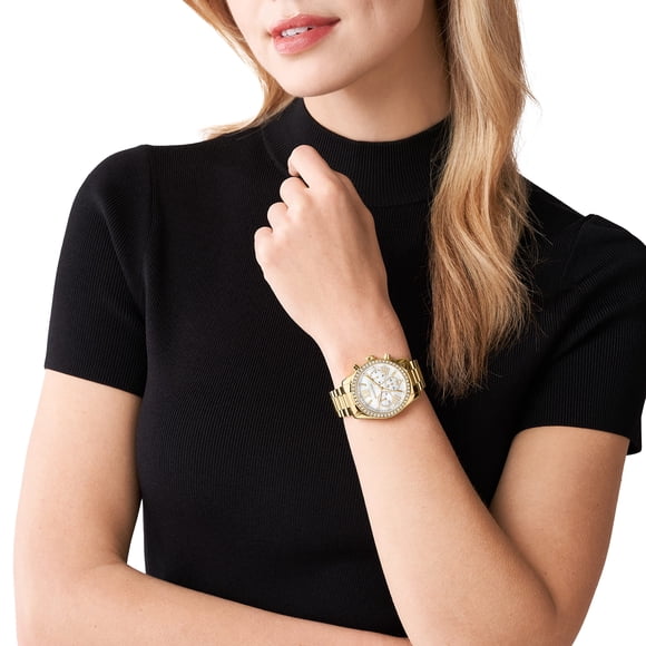 Michael Kors Women's Lexington Quartz Watch with Stainless Steel Strap, Gold, 20 (Model: MK7241)