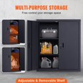 thumbnail image 4 of BENTISM Metal Storage Cabinet w/ 2 Adjustable Shelves & Lockable 200lbs per Shelf, 4 of 9