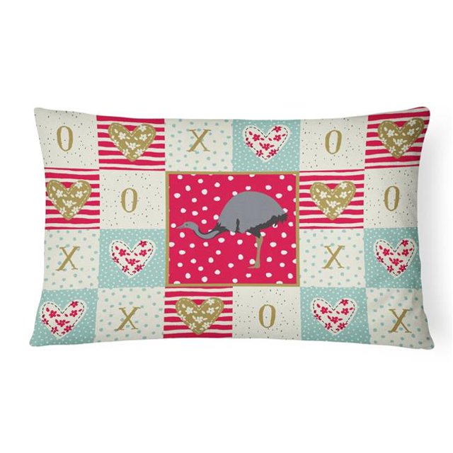12 x 3 x 16 Po Oreiller Décoratif en Tissu de Toile d'Amour Rhea