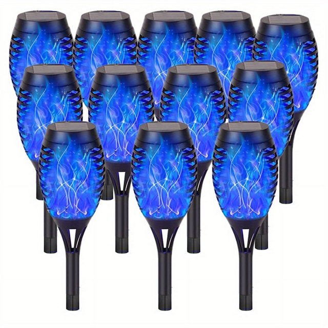2pcs/4pcs/6pcs/8pcs/12pcs Solar Torch Light With Flickering Flame, Solar Flame Torch For Garden Decorations, Waterproof Solar Outdoor Lights For Landscape Party Decoration - Auto On/Off