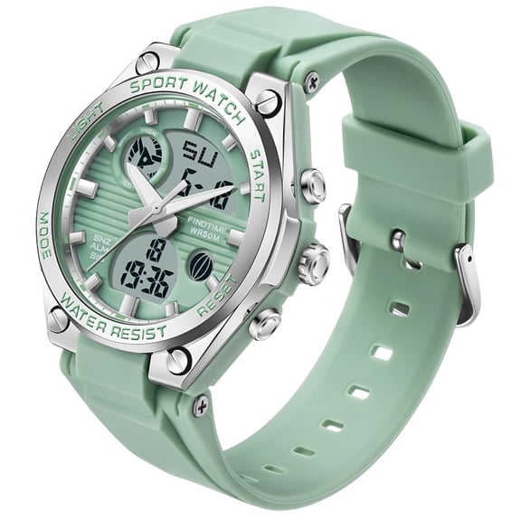 DESIGNICE Ladies Sport Digital Watches Wrist Watch for Women with Waterproof Dual Time Date Luminous Back Light Week Alarm Stopwatch Count Down White Black Blue Green