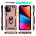 thumbnail image 3 of Compatible with iPhone 14 Pro Case Built-in 360 Ring Holder Kickstand, Extreme Protection Military Armor Magnetic Car Dual Layer Protective Heavy Duty Phone Cover For iPhone 14 Pro,Rosegold, 3 of 8