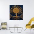 thumbnail image 6 of Tree of Life Vintage Tapestry, Boho Celestial Nature Wall Hanging Decor, Gold and Navy Artwork for Living Room or Dorm, White 30x40 Inch, 6 of 6