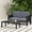 Grey, variant on Patio Furniture Set with Loveseat | Create a Cozy Corner | Acacia Wood with Shutter Accents | Support High Weight Capacity