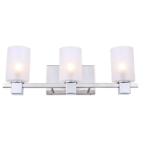 Woodbridge Lighting Langston 3Lt Glass Bath Light in Chrome/Opal Cylinder