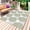 Green, variant on Brown Dahlia Outdoor Rug 4x6 Ft - Reversible Patio Rug Outdoor Camping Rugs, Vintage Abstract Grey Flowers Floral Washable Indoor Outdoor Area Rugs, Non-Slip Outdoor Carpet Runner for Deck/Porch