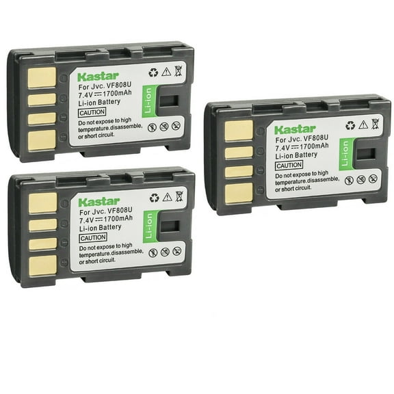 Kastar BN-VF808 Battery 3-Pack Replacement for JVC GZ-HM1SEU GZ-HM1SUS GZ-HM110 GZ-HM200 GZ-HM200AC GZ-HM200BAH GZ-HM200BEK GZ-HM400 GZ-HM400AC GZ-HM400-B GZ-HM400EU GZ-HM400-S GZ-HM400U Camera